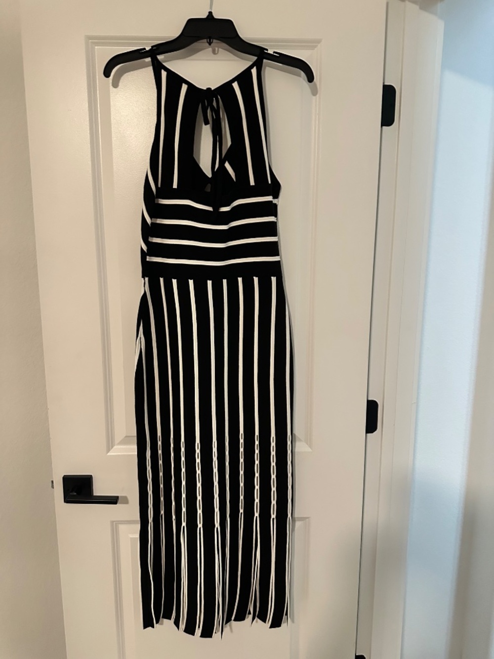 White House Black Market Halter Sweater Dress with Fringe - Picture 5 of 10